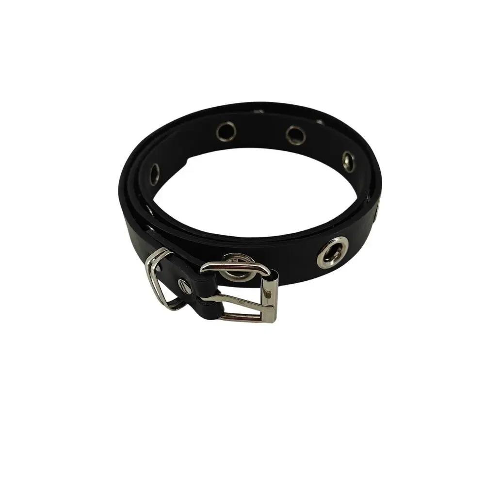 Rue 21 Smooth Black Silver Rivet Unisex S/M Belt